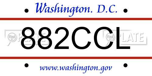 882CCL District Of Columbia License Plate