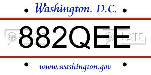 882QEE District Of Columbia License Plate