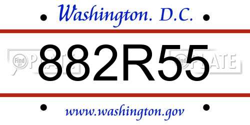 882R55 District Of Columbia License Plate