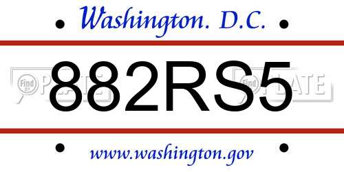 882RS5 District Of Columbia License Plate