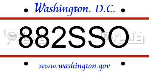 882SSO District Of Columbia License Plate