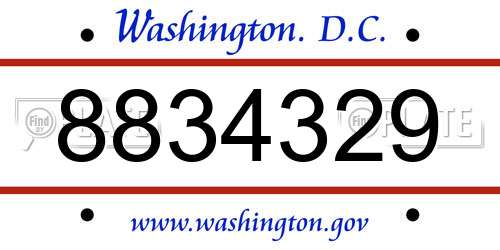 8834329 District Of Columbia License Plate