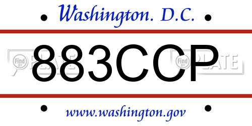 883CCP District Of Columbia License Plate