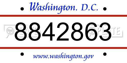 8842863 District Of Columbia License Plate