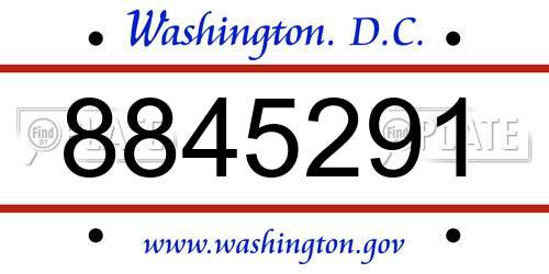 8845291 District Of Columbia License Plate