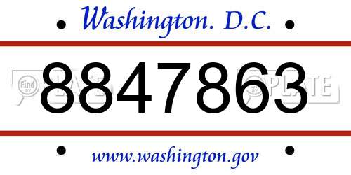 8847863 District Of Columbia License Plate