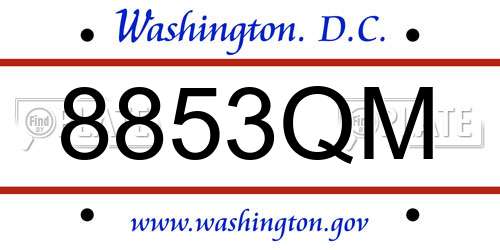 8853QM District Of Columbia License Plate