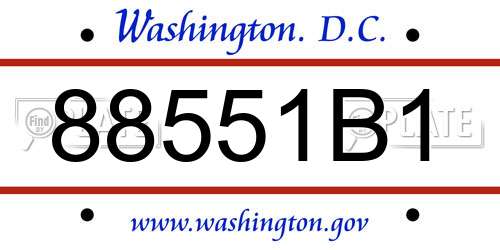 88551B1 District Of Columbia License Plate