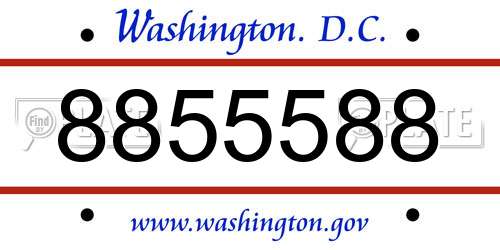 8855588 District Of Columbia License Plate
