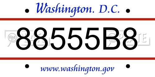 88555B8 District Of Columbia License Plate