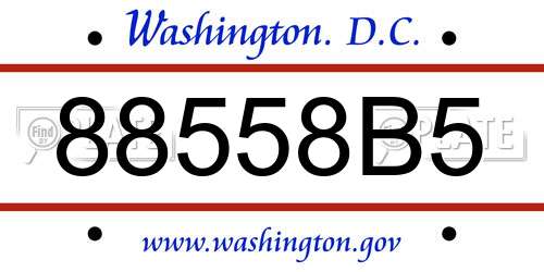 88558B5 District Of Columbia License Plate