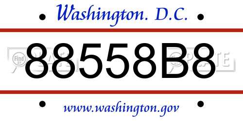 88558B8 District Of Columbia License Plate