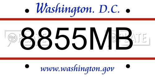 8855MB District Of Columbia License Plate