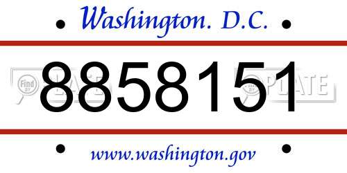 8858151 District Of Columbia License Plate