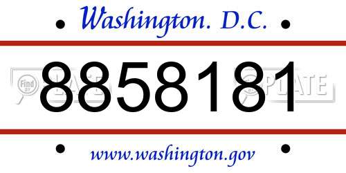 8858181 District Of Columbia License Plate