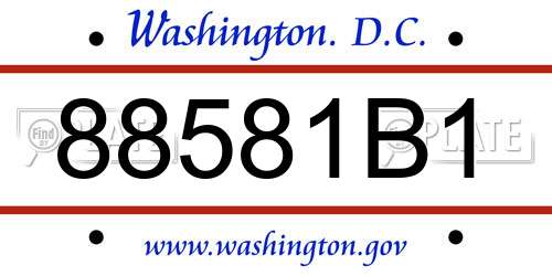 88581B1 District Of Columbia License Plate