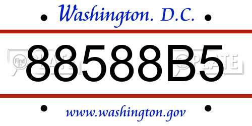 88588B5 District Of Columbia License Plate