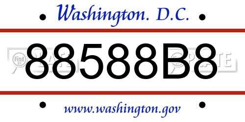 88588B8 District Of Columbia License Plate