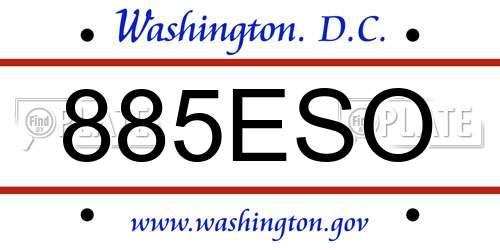 885ESO District Of Columbia License Plate