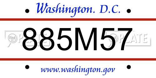 885M57 District Of Columbia License Plate