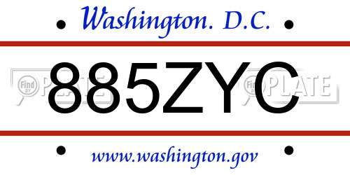 885ZYC District Of Columbia License Plate