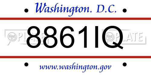 8861IQ District Of Columbia License Plate