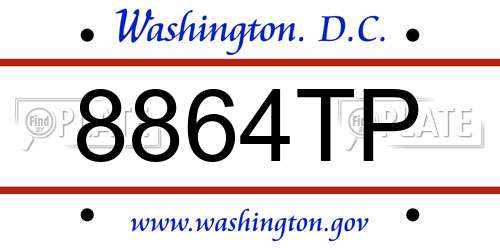 8864TP District Of Columbia License Plate
