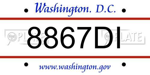 8867DI District Of Columbia License Plate