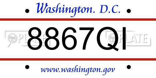 8867QI District Of Columbia License Plate