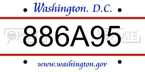 886A95 District Of Columbia License Plate