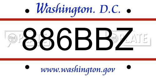 886BBZ District Of Columbia License Plate