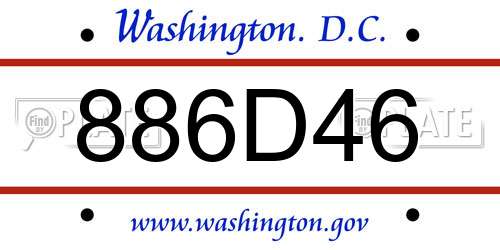 886D46 District Of Columbia License Plate