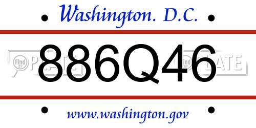 886Q46 District Of Columbia License Plate