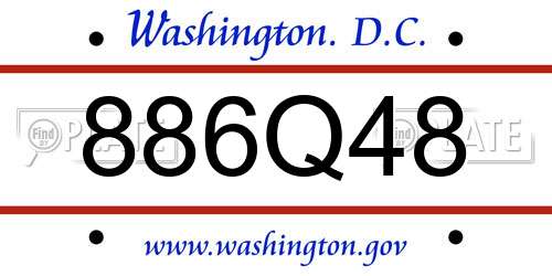 886Q48 District Of Columbia License Plate