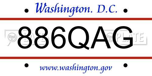886QAG District Of Columbia License Plate