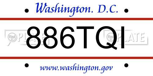 886TQI District Of Columbia License Plate