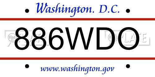 886WDO District Of Columbia License Plate