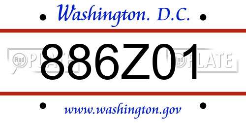 886Z01 District Of Columbia License Plate