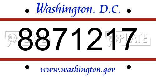 8871217 District Of Columbia License Plate