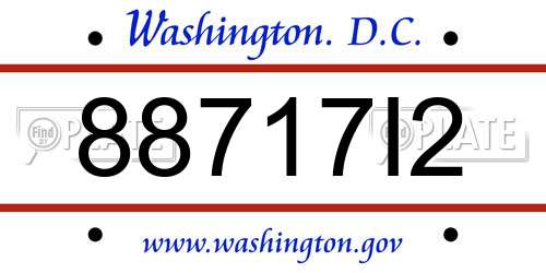 88717I2 District Of Columbia License Plate