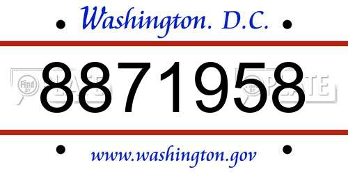 8871958 District Of Columbia License Plate