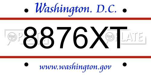 8876XT District Of Columbia License Plate