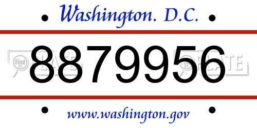 8879956 District Of Columbia License Plate