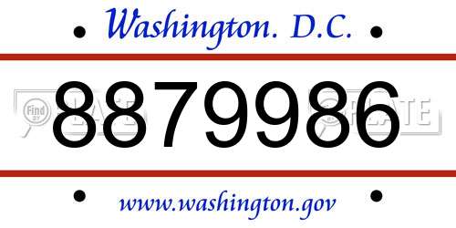 8879986 District Of Columbia License Plate