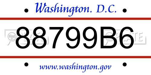 88799B6 District Of Columbia License Plate