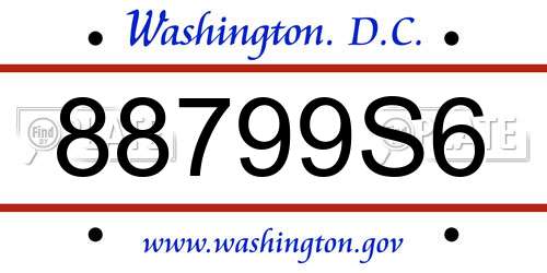 88799S6 District Of Columbia License Plate