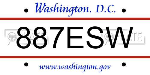 887ESW District Of Columbia License Plate