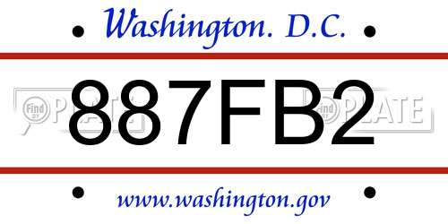 887FB2 District Of Columbia License Plate