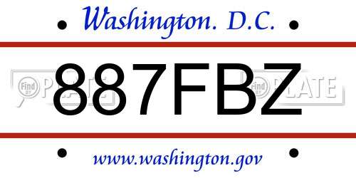 887FBZ District Of Columbia License Plate
