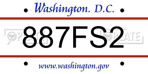 887FS2 District Of Columbia License Plate